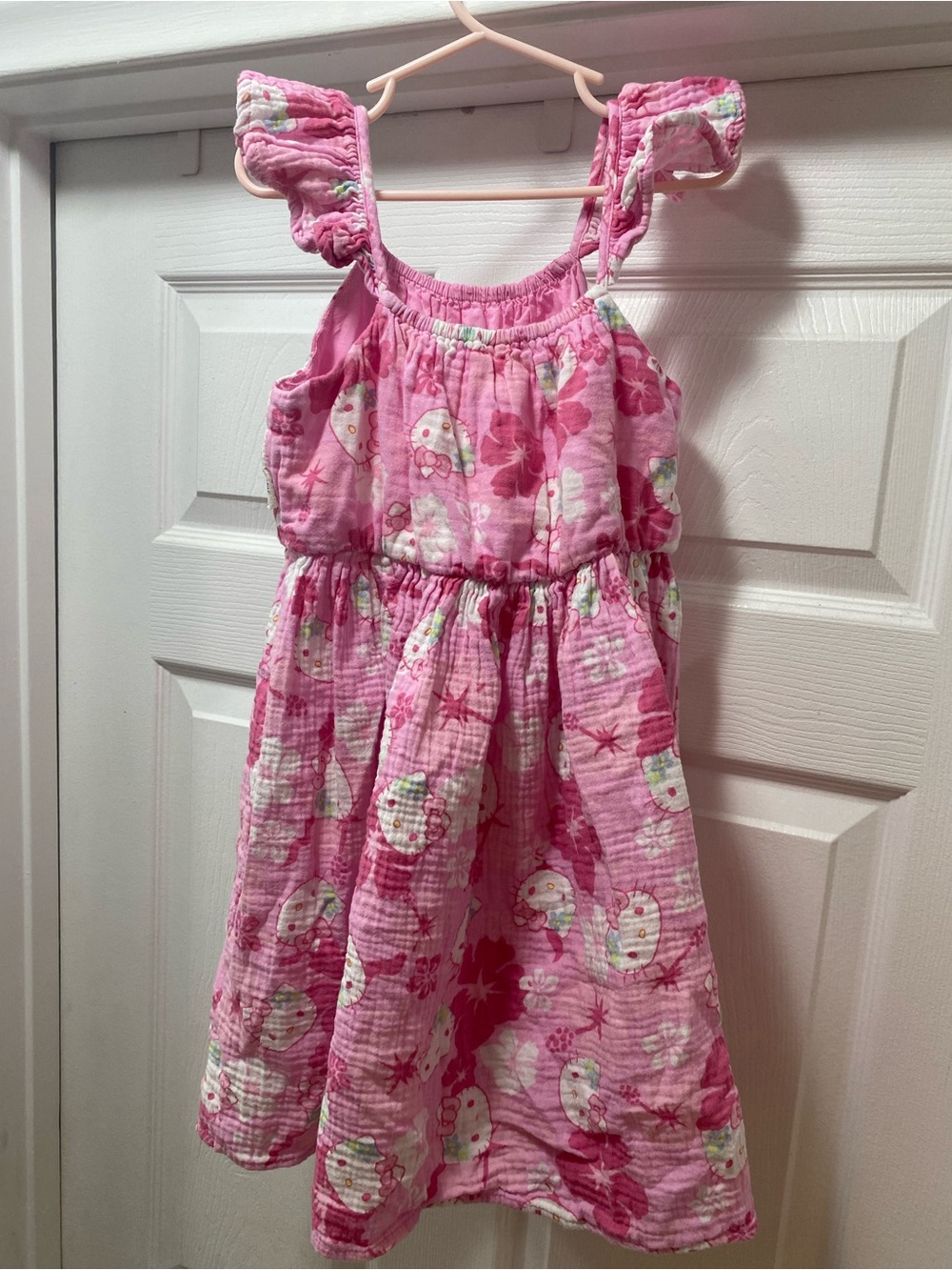 Hello Kitty Pink Printed Ruffle-Strap Sundress - Picture 2 of 3